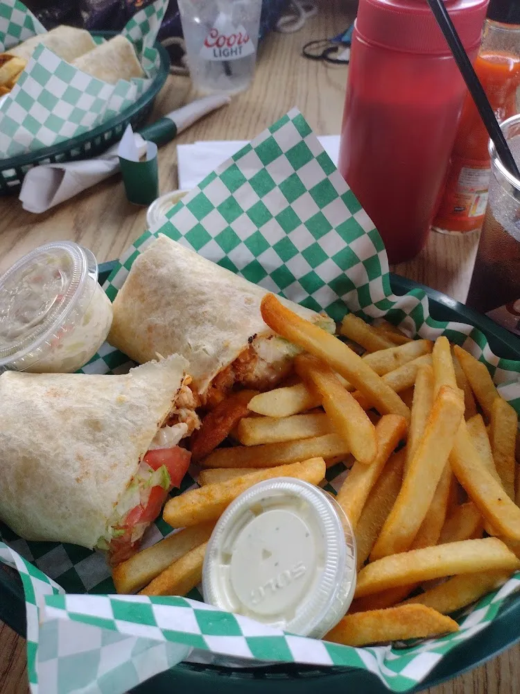 Chicken Wrap Fries and Coleslaw